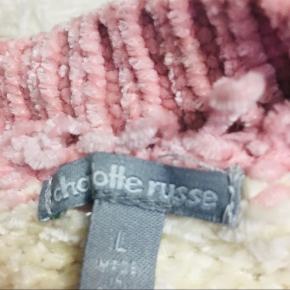 Charlotte Russe Distressed Cropped Sweater Striped Multicolor Size Large - Picture 12 of 13